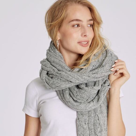 Wildfox Gray At Brunch Blanket Scarf - Picture 4 of 8